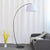 Tapered Drum Shaped Fabric Standing Light Vintage Single Living Room Arched Floor Lamp White Clearhalo 'Floor Lamps' 'Lamps' Lighting' 2064779