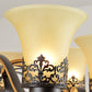 Bell Frosted Glass Chandelier Light Traditional 3/6/8 Light Living Room Pendant Lighting in Black Clearhalo 'Ceiling Lights' 'Chandeliers' 'Glass shade' 'Glass' Lighting' 206520