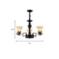 Bell Frosted Glass Chandelier Light Traditional 3/6/8 Light Living Room Pendant Lighting in Black Clearhalo 'Ceiling Lights' 'Chandeliers' 'Glass shade' 'Glass' Lighting' 206527