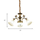 3/6 Lights Ceiling Light Traditional Flared Frosted Glass Hanging Chandelier in Brass Clearhalo 'Ceiling Lights' 'Chandeliers' 'Glass shade' 'Glass' Lighting' 206543