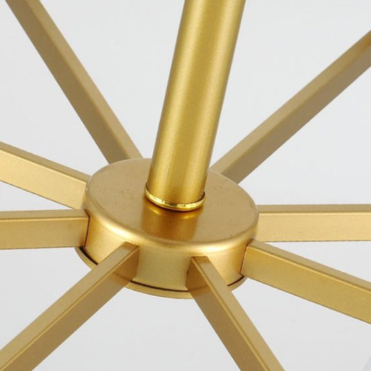 Frosted Glass Brass Pendant Lamp Tapered 8 Light Traditional Chandelier Light Fixture with Sunburst Design Clearhalo 'Ceiling Lights' 'Chandeliers' Lighting' options 206662