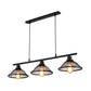 Cone Living Room Pendant Light Fixture Industrial Metal Mesh 3 Lights Black Island Lighting Clearhalo 'Ceiling Lights' 'Island Lights' Lighting' 206673
