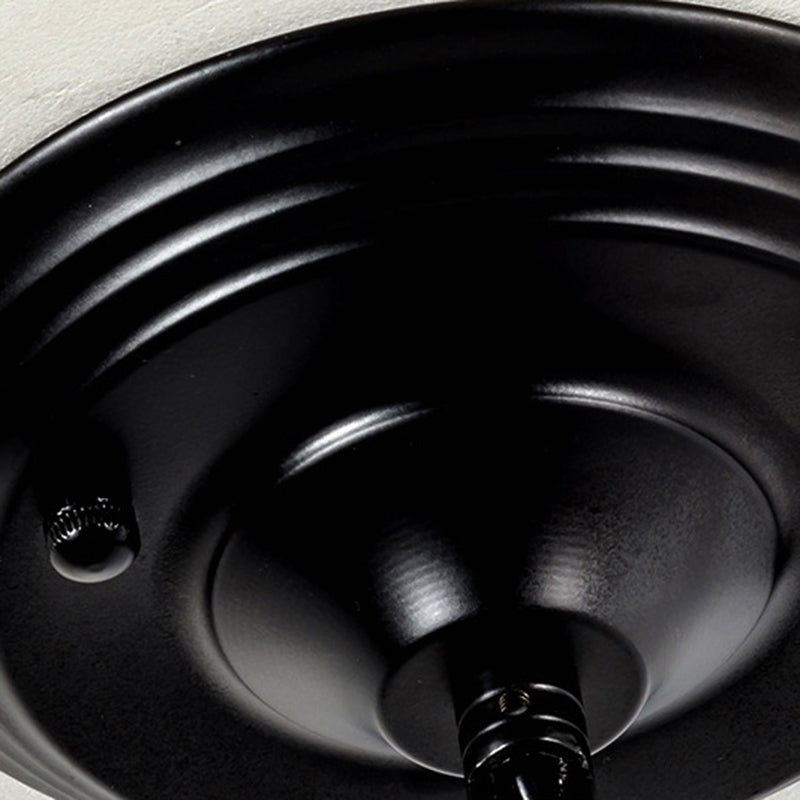 3/6/8 Lights Ceiling Light Traditional Flower Shape Frosted Glass Hanging Chandelier in Black for Living Room Clearhalo 'Ceiling Lights' 'Chandeliers' 'Glass shade' 'Glass' Lighting' 206871