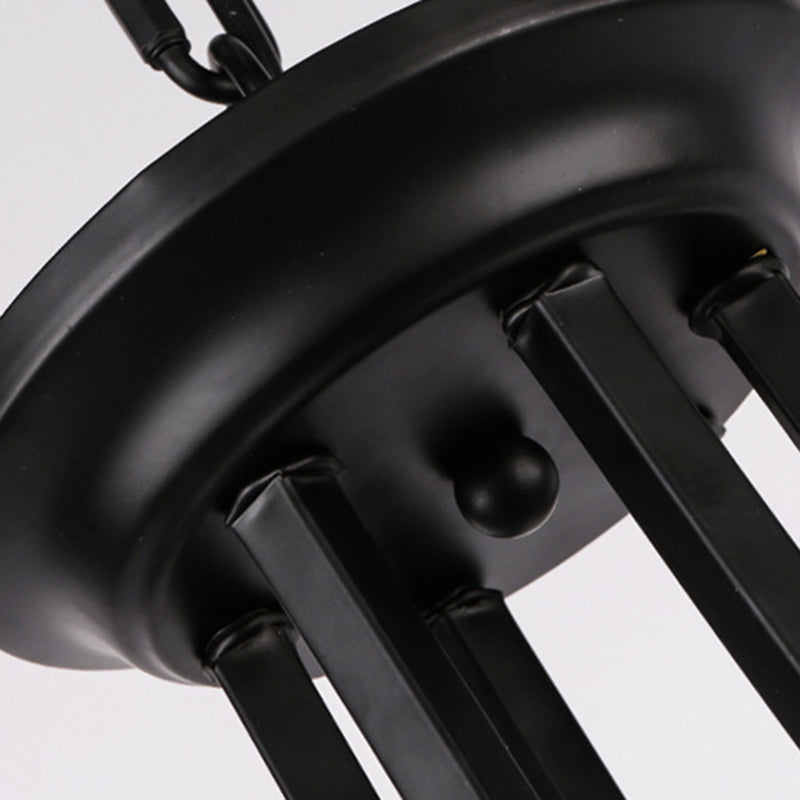 3/6/8 Lights Ceiling Light Traditional Flower Shape Frosted Glass Hanging Chandelier in Black for Living Room Clearhalo 'Ceiling Lights' 'Chandeliers' 'Glass shade' 'Glass' Lighting' 206873