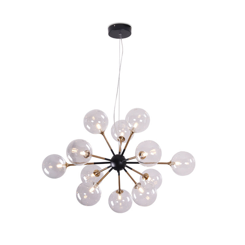 Clear Glass Sputnik Hanging Chandelier Simple Style 12 Lights Ceiling Pendant Light for Living Room Clearhalo 'Ceiling Lights' 'Chandeliers' 'Clear' 'Glass shade' 'Glass' 'Industrial' 'Modern Chandeliers' 'Modern' 'Tiffany' 'Traditional Chandeliers' Lighting' 206882