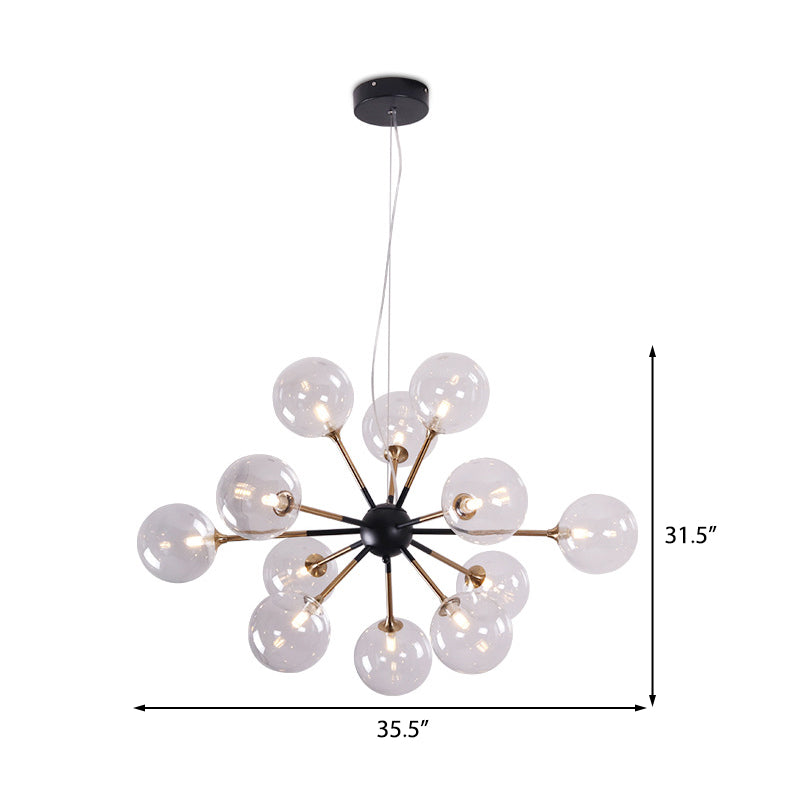 Clear Glass Sputnik Hanging Chandelier Simple Style 12 Lights Ceiling Pendant Light for Living Room Clearhalo 'Ceiling Lights' 'Chandeliers' 'Clear' 'Glass shade' 'Glass' 'Industrial' 'Modern Chandeliers' 'Modern' 'Tiffany' 'Traditional Chandeliers' Lighting' 206883