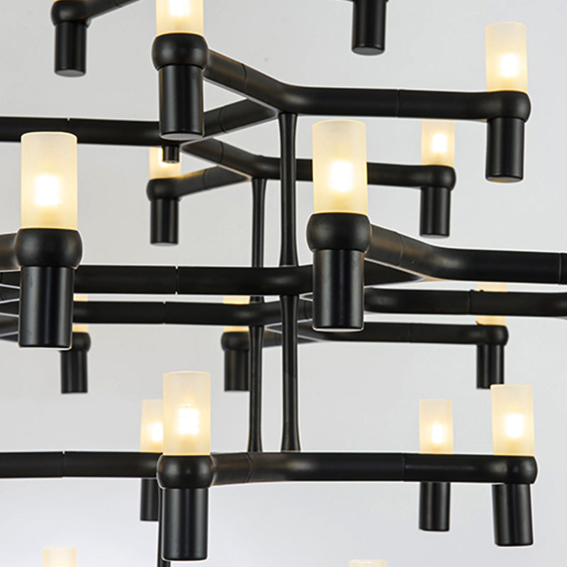 Chainlayer Light Multi Layer Chandelier Lamp Nordic Metal Black/Silver/White LED Hanging ...
