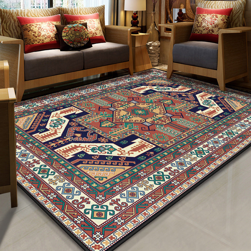 Resplendent Multicolor Floral Rug Synthetics Moroccan Carpet Washable Pet Friendly Anti-Slip Rug for Room Red-Blue Clearhalo 'Area Rug' 'Moroccan' 'Rugs' Rug' 2070124