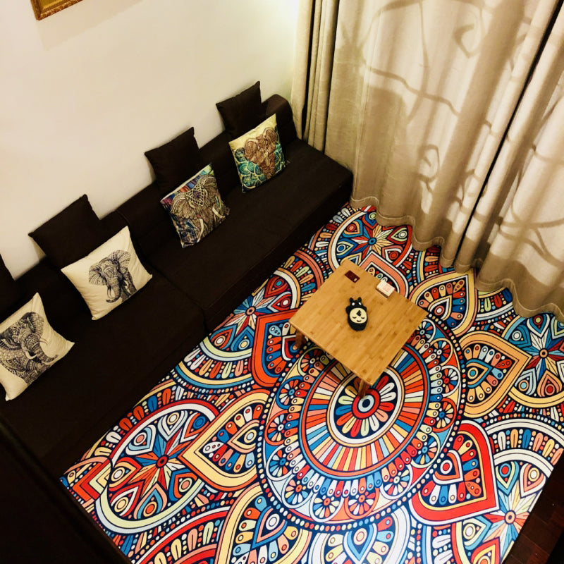 Multi-Color Moroccan Rug Polypropylene Tribal Flower Carpet Anti-Slip Stain Resistant Washable Rug for Living Room Clearhalo 'Area Rug' 'Moroccan' 'Rugs' Rug' 2070139