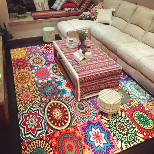 Multi-Color Moroccan Rug Polypropylene Tribal Flower Carpet Anti-Slip Stain Resistant Washable Rug for Living Room Clearhalo 'Area Rug' 'Moroccan' 'Rugs' Rug' 2070141