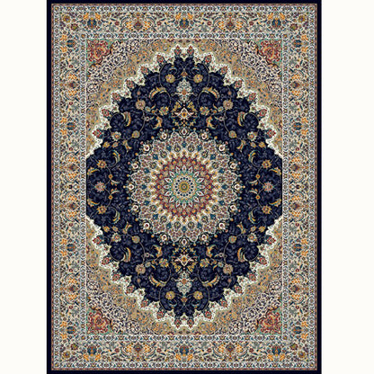 Aesthetic Moroccan Rug Multi Colored Flower Rug Pet Friendly Anti-Slip Backing Machine Washable Carpet for Guest Room Navy Clearhalo 'Area Rug' 'Moroccan' 'Rugs' Rug' 2070151