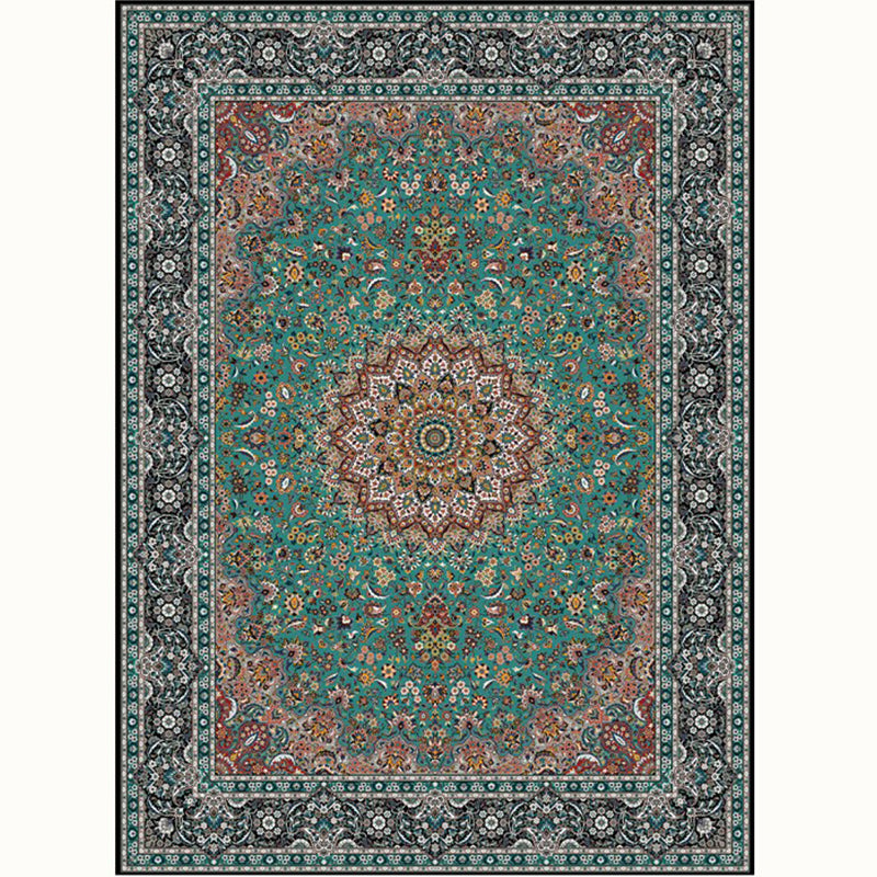 Aesthetic Moroccan Rug Multi Colored Flower Rug Pet Friendly Anti-Slip Backing Machine Washable Carpet for Guest Room Green-Pink Clearhalo 'Area Rug' 'Moroccan' 'Rugs' Rug' 2070156