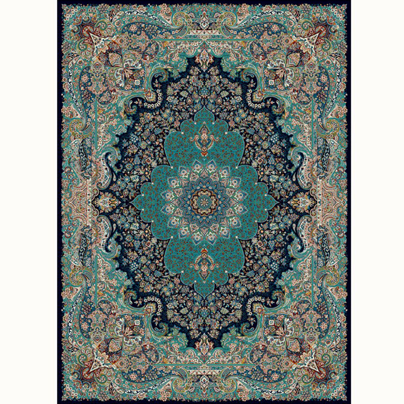 Aesthetic Moroccan Rug Multi Colored Flower Rug Pet Friendly Anti-Slip Backing Machine Washable Carpet for Guest Room Green Clearhalo 'Area Rug' 'Moroccan' 'Rugs' Rug' 2070159