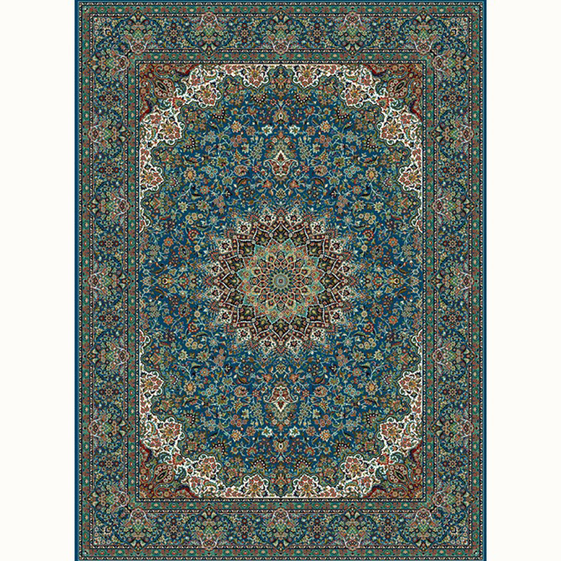 Aesthetic Moroccan Rug Multi Colored Flower Rug Pet Friendly Anti-Slip Backing Machine Washable Carpet for Guest Room Aqua Clearhalo 'Area Rug' 'Moroccan' 'Rugs' Rug' 2070160