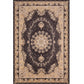 Oriental Floral Frame Rug Dark Color Polypropylene Rug Machine Washable Anti-Slip Backing Stain Resistant Area Carpet for Family Room Clearhalo 'Area Rug' 'Moroccan' 'Rugs' Rug' 2070169