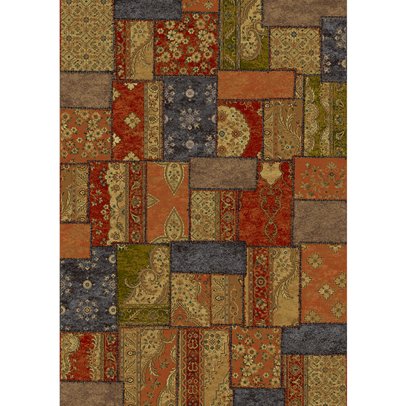 Vintage Distressed Color Moroccan Rug Synthetics Patchwork Carpet Non-Slip Machine Washable Stain Resistant Rug for Great Room Orange-Yellow Clearhalo 'Area Rug' 'Moroccan' 'Rugs' Rug' 2070171
