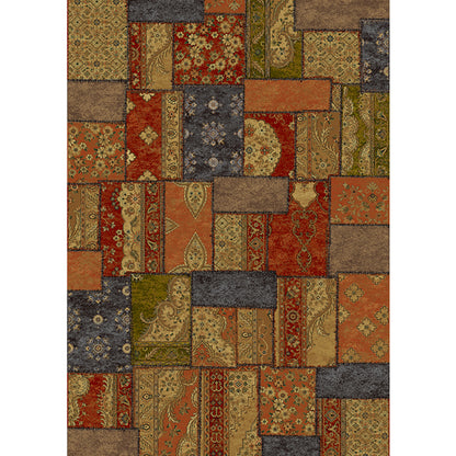 Vintage Distressed Color Moroccan Rug Synthetics Patchwork Carpet Non-Slip Machine Washable Stain Resistant Rug for Great Room Orange-Yellow Clearhalo 'Area Rug' 'Moroccan' 'Rugs' Rug' 2070171