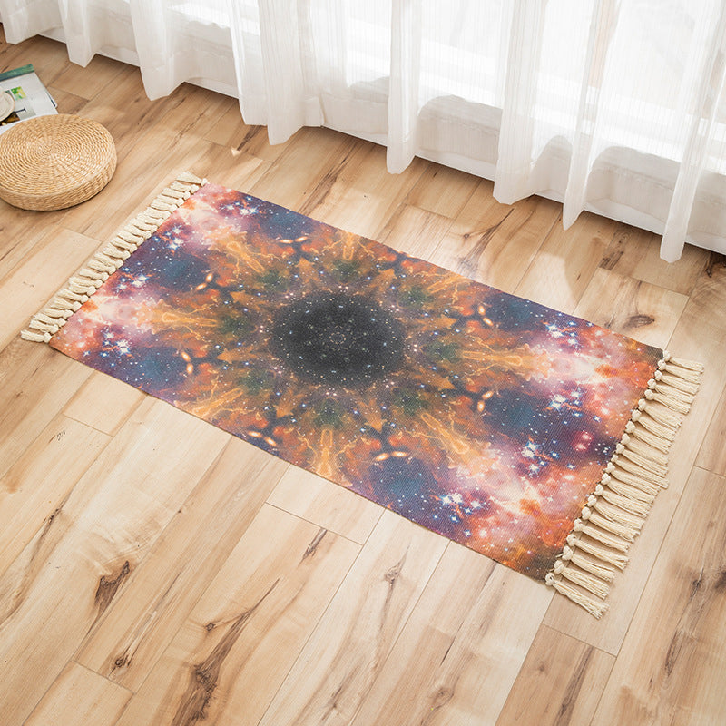 Vivid Plant Knit Rug Multi Colored Modern Rug Synthetics Pet Friendly Carpet for Guest Room Orange Pink 2' x 3'7" Clearhalo 'Area Rug' 'Bohemian' 'Rugs' Rug' 2070203