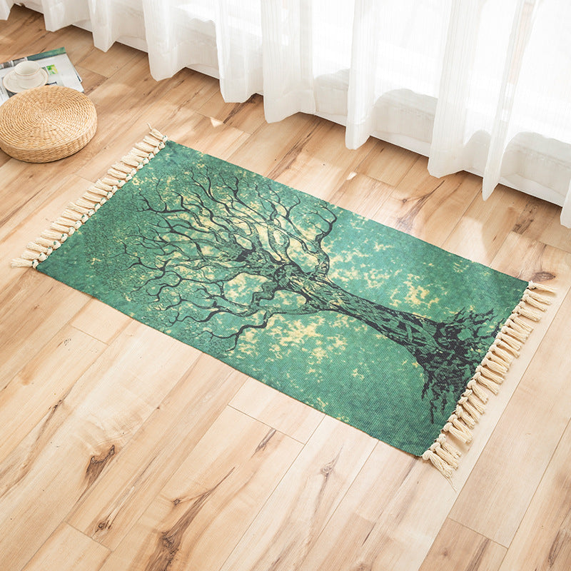 Vivid Plant Knit Rug Multi Colored Modern Rug Synthetics Pet Friendly Carpet for Guest Room Green 2' x 3'7" Clearhalo 'Area Rug' 'Bohemian' 'Rugs' Rug' 2070205