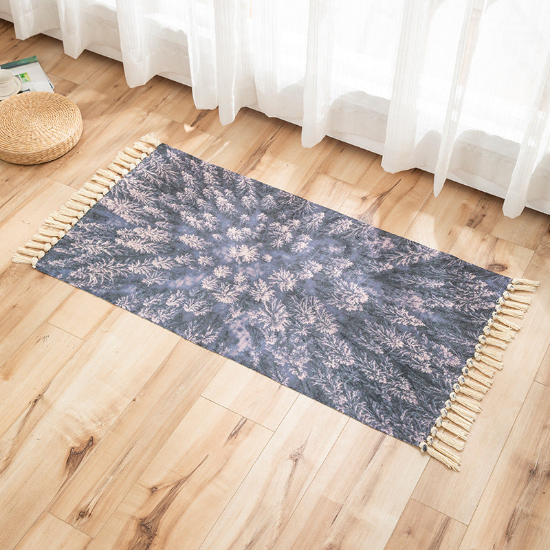 Vivid Plant Knit Rug Multi Colored Modern Rug Synthetics Pet Friendly Carpet for Guest Room Grey 2' x 3'7" Clearhalo 'Area Rug' 'Bohemian' 'Rugs' Rug' 2070208