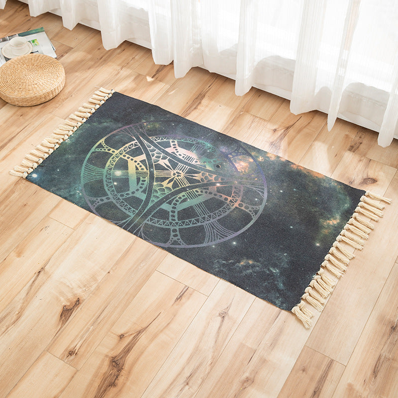 Vivid Plant Knit Rug Multi Colored Modern Rug Synthetics Pet Friendly Carpet for Guest Room Black-Green 2' x 3'7" Clearhalo 'Area Rug' 'Bohemian' 'Rugs' Rug' 2070220