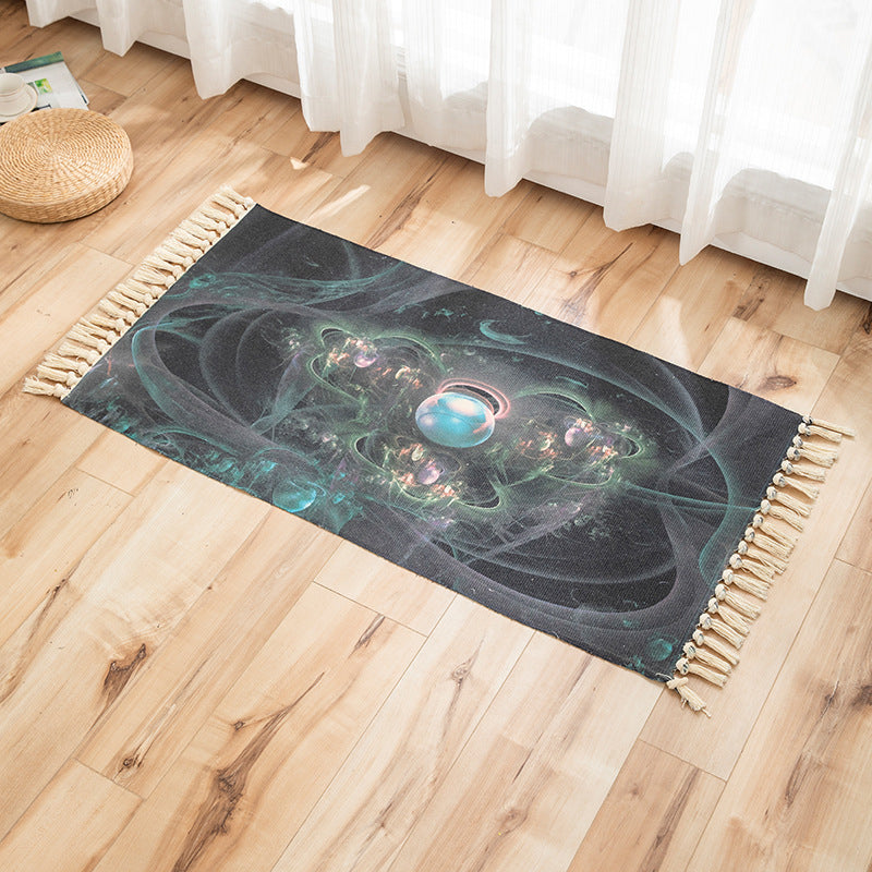 Vivid Plant Knit Rug Multi Colored Modern Rug Synthetics Pet Friendly Carpet for Guest Room Antique Black 2' x 3'7" Clearhalo 'Area Rug' 'Bohemian' 'Rugs' Rug' 2070221