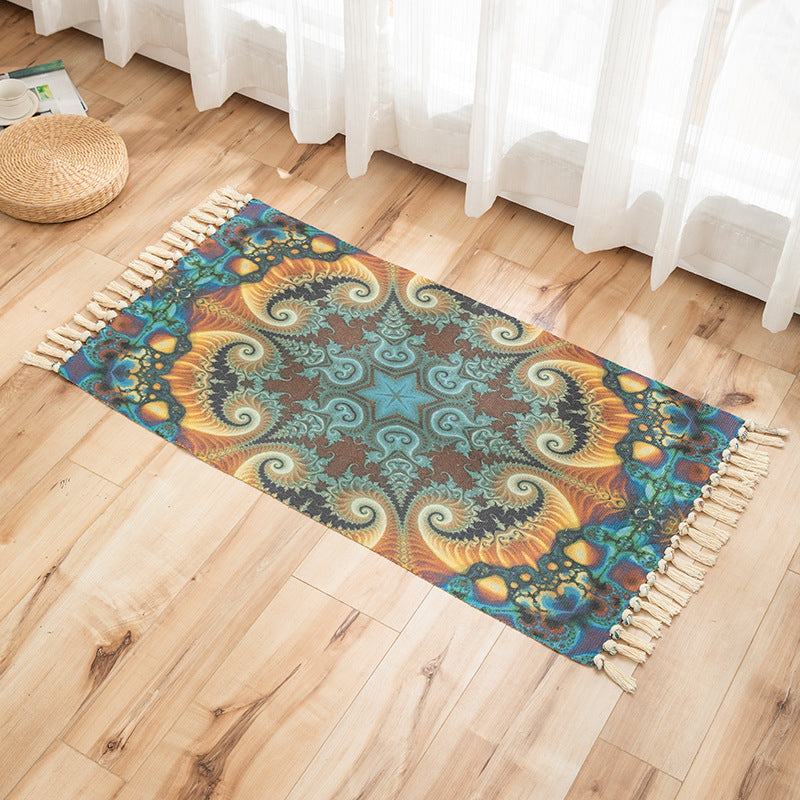 Vivid Plant Knit Rug Multi Colored Modern Rug Synthetics Pet Friendly Carpet for Guest Room Yellow-Brown 2' x 3'7" Clearhalo 'Area Rug' 'Bohemian' 'Rugs' Rug' 2070222