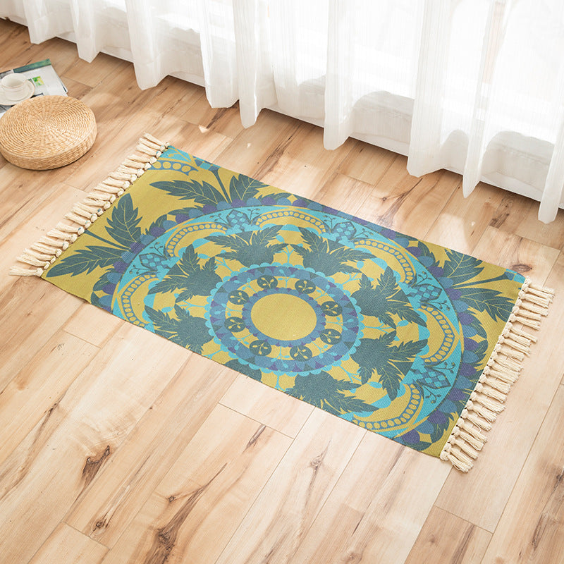 Vivid Plant Knit Rug Multi Colored Modern Rug Synthetics Pet Friendly Carpet for Guest Room Yellow-Green 2' x 3'7" Clearhalo 'Area Rug' 'Bohemian' 'Rugs' Rug' 2070230