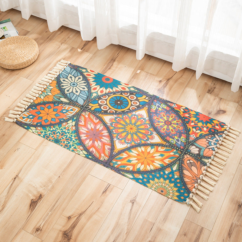 Vivid Plant Knit Rug Multi Colored Modern Rug Synthetics Pet Friendly Carpet for Guest Room Orange 2' x 3'7" Clearhalo 'Area Rug' 'Bohemian' 'Rugs' Rug' 2070236