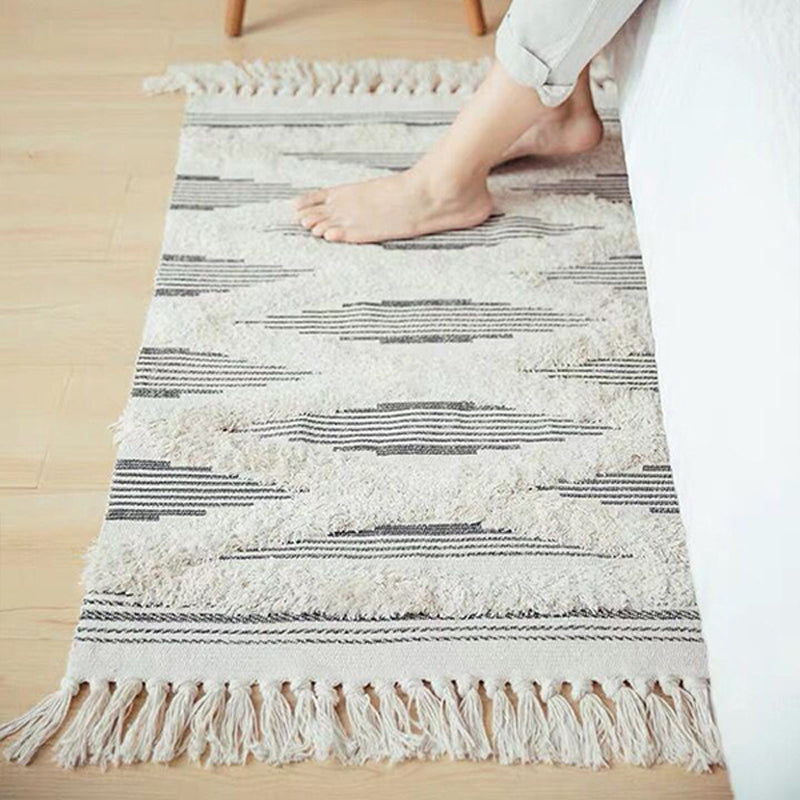 Multicolor Diamond Patterned Rug Cotton Funky Rug Machine Washable Pet Friendly Carpet for Bedroom Clearhalo 'Area Rug' 'Bohemian' 'Rugs' Rug' 2070277