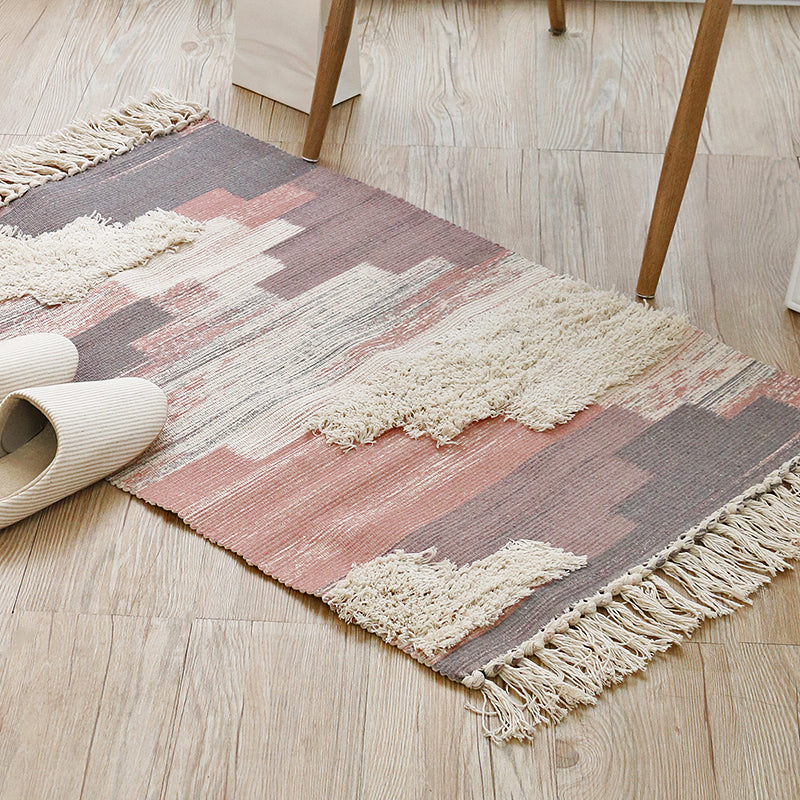 Retro Bohemian Rug Distressed Color Wood Plank Rug Washable Carpet for Room Clearhalo 'Area Rug' 'Bohemian' 'Rugs' Rug' 2070290