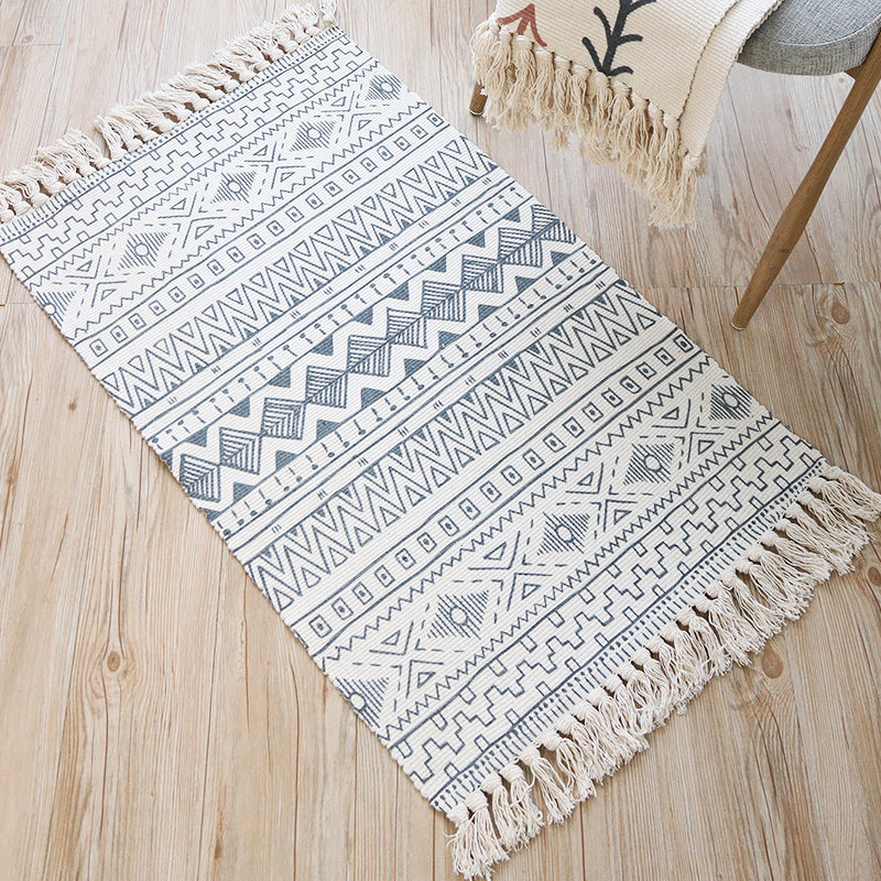 Chic Eclectic Indoor Rug Multi Colored Seamless Pattern Carpet Pet Friendly Rug for Room Light Blue 2' x 4'3" Clearhalo 'Area Rug' 'Bohemian' 'Rugs' Rug' 2070309