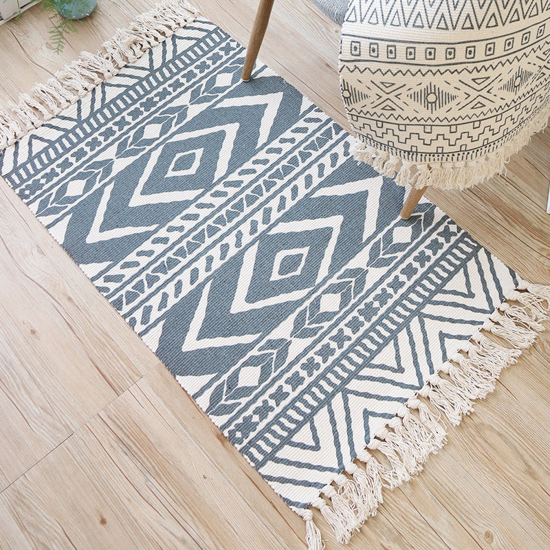 Chic Eclectic Indoor Rug Multi Colored Seamless Pattern Carpet Pet Friendly Rug for Room Blue 2'4" x 5'3" Clearhalo 'Area Rug' 'Bohemian' 'Rugs' Rug' 2070314