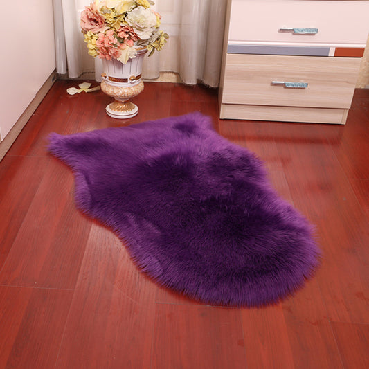 Fluffy Plain Rug Multi-Color Relaxing Rug Synthetic Wool Anti-Slip Backing Stain Resistant Washable Area Rug for Home Purple Clearhalo 'Area Rug' 'Casual' 'Rugs' Rug' 2070357