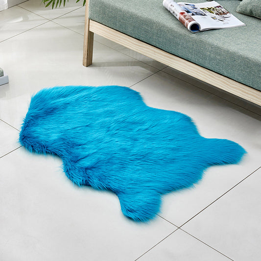 Multicolor Solid Foot Rug Artificial Wool Comfort Rug Pet Friendly Anti-Slip Backing Stain Resistant Carpet for Bedroom Dark Blue Clearhalo 'Area Rug' 'Casual' 'Rugs' Rug' 2070371