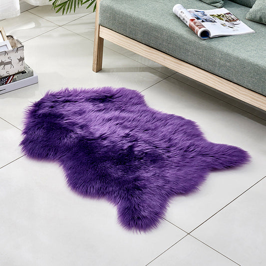 Multicolor Solid Foot Rug Artificial Wool Comfort Rug Pet Friendly Anti-Slip Backing Stain Resistant Carpet for Bedroom Purple Clearhalo 'Area Rug' 'Casual' 'Rugs' Rug' 2070372