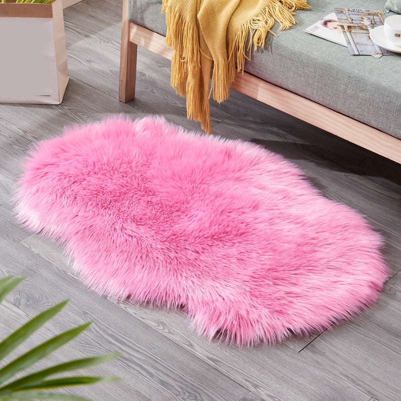 Shag Natural Indoor Rug Multi Colored Plain Rug Pet Friendly Stain Resistant Non-Slip Area Carpet for Room Pink 2' x 2'11" Clearhalo 'Area Rug' 'Casual' 'Rugs' Rug' 2070378