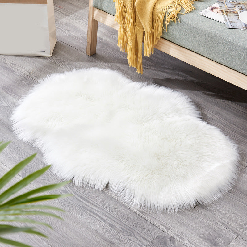 Shag Natural Indoor Rug Multi Colored Plain Rug Pet Friendly Stain Resistant Non-Slip Area Carpet for Room White 2' x 2'11" Clearhalo 'Area Rug' 'Casual' 'Rugs' Rug' 2070381