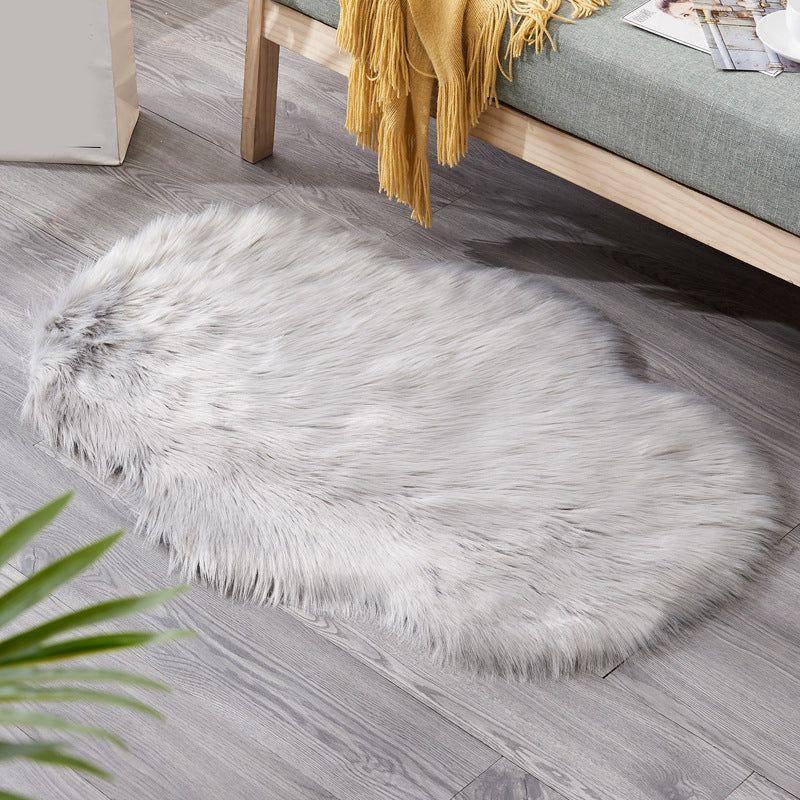 Shag Natural Indoor Rug Multi Colored Plain Rug Pet Friendly Stain Resistant Non-Slip Area Carpet for Room Light Gray 2' x 2'11" Clearhalo 'Area Rug' 'Casual' 'Rugs' Rug' 2070384