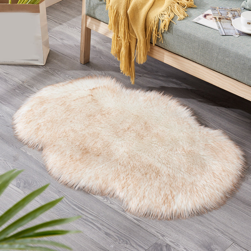 Shag Natural Indoor Rug Multi Colored Plain Rug Pet Friendly Stain Resistant Non-Slip Area Carpet for Room White-Yellow 2' x 2'11" Clearhalo 'Area Rug' 'Casual' 'Rugs' Rug' 2070385