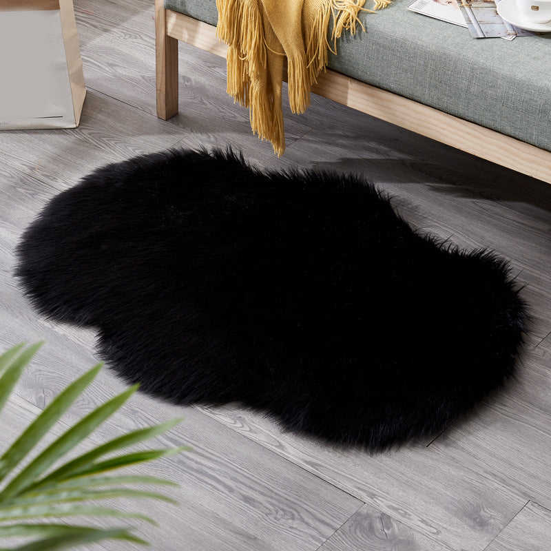 Shag Natural Indoor Rug Multi Colored Plain Rug Pet Friendly Stain Resistant Non-Slip Area Carpet for Room Black 2' x 2'11" Clearhalo 'Area Rug' 'Casual' 'Rugs' Rug' 2070386