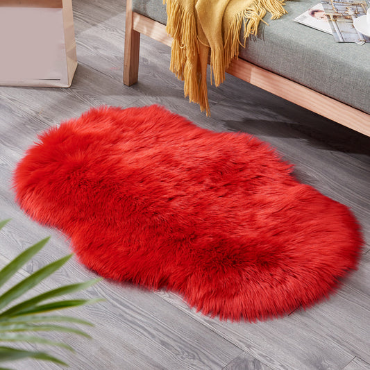Shag Natural Indoor Rug Multi Colored Plain Rug Pet Friendly Stain Resistant Non-Slip Area Carpet for Room Red 2' x 2'11" Clearhalo 'Area Rug' 'Casual' 'Rugs' Rug' 2070394