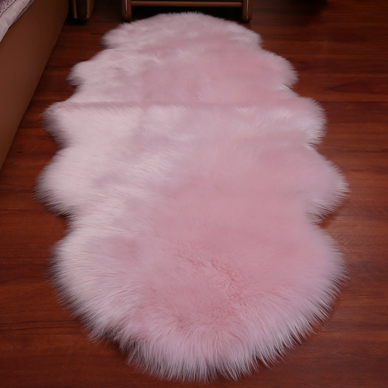 Multi-Colored Bedroom Foot Rug Casual Plain Rug Faux Fur Machine Washable Stain Resistant Non-Slip Backing Area Rug Light Pink Clearhalo 'Area Rug' 'Casual' 'Rugs' Rug' 2070399