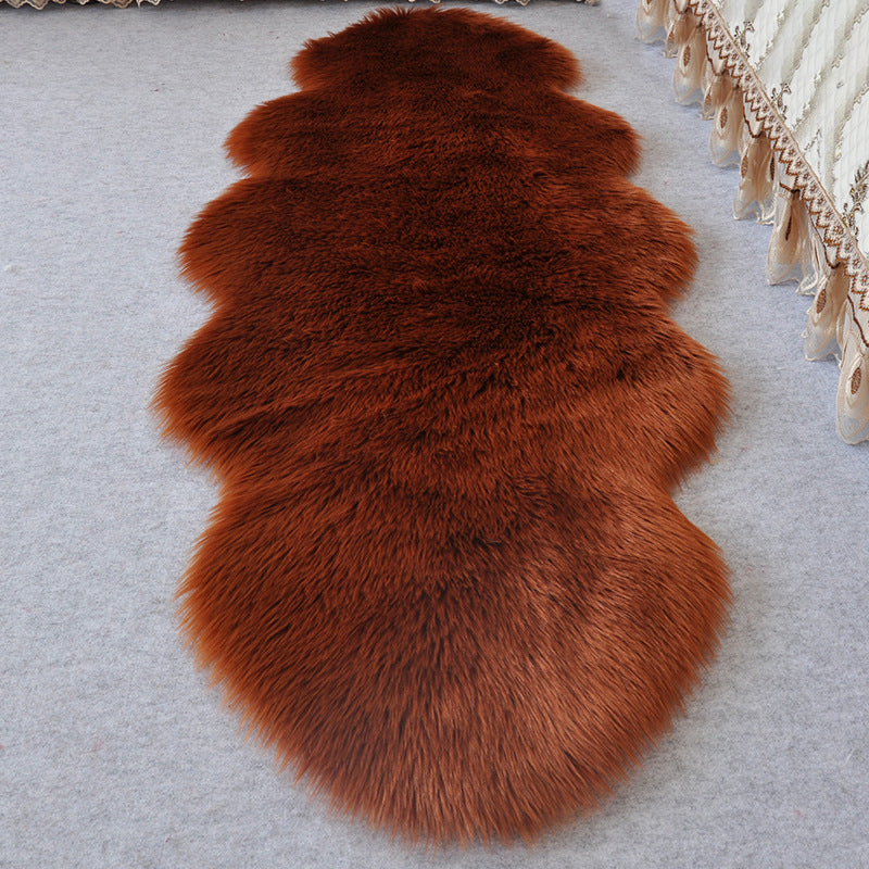 Multi-Colored Bedroom Foot Rug Casual Plain Rug Faux Fur Machine Washable Stain Resistant Non-Slip Backing Area Rug Coffee Clearhalo 'Area Rug' 'Casual' 'Rugs' Rug' 2070401