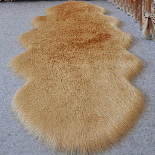 Multi-Colored Bedroom Foot Rug Casual Plain Rug Faux Fur Machine Washable Stain Resistant Non-Slip Backing Area Rug Camel Clearhalo 'Area Rug' 'Casual' 'Rugs' Rug' 2070404