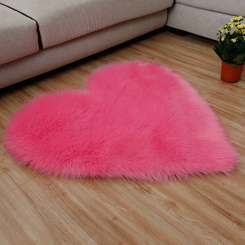 Fluffy Casual Indoor Rug Multi Colored Plain Carpet Washable Non-Slip Pet Friendly Rug for Living Room Dark Pink Clearhalo 'Area Rug' 'Casual' 'Rugs' Rug' 2070450