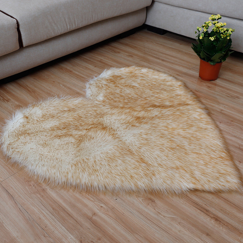 Fluffy Casual Indoor Rug Multi Colored Plain Carpet Washable Non-Slip Pet Friendly Rug for Living Room White-Yellow Clearhalo 'Area Rug' 'Casual' 'Rugs' Rug' 2070451