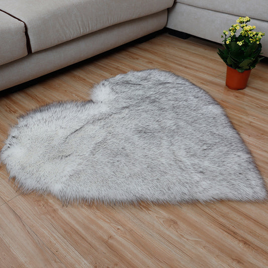 Fluffy Casual Indoor Rug Multi Colored Plain Carpet Washable Non-Slip Pet Friendly Rug for Living Room White-Gray Clearhalo 'Area Rug' 'Casual' 'Rugs' Rug' 2070452