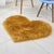 Multi Color Nordic Style Rug Faux Wool Plain Love Shape Rug Non-Slip Backing Washable Pet Friendly Carpet for Home Camel 2'4" x 2'11" Clearhalo 'Area Rug' 'Casual' 'Rugs' Rug' 2070466