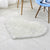 Multi Color Nordic Style Rug Faux Wool Plain Love Shape Rug Non-Slip Backing Washable Pet Friendly Carpet for Home White-Gray 2'4" x 2'11" Clearhalo 'Area Rug' 'Casual' 'Rugs' Rug' 2070469